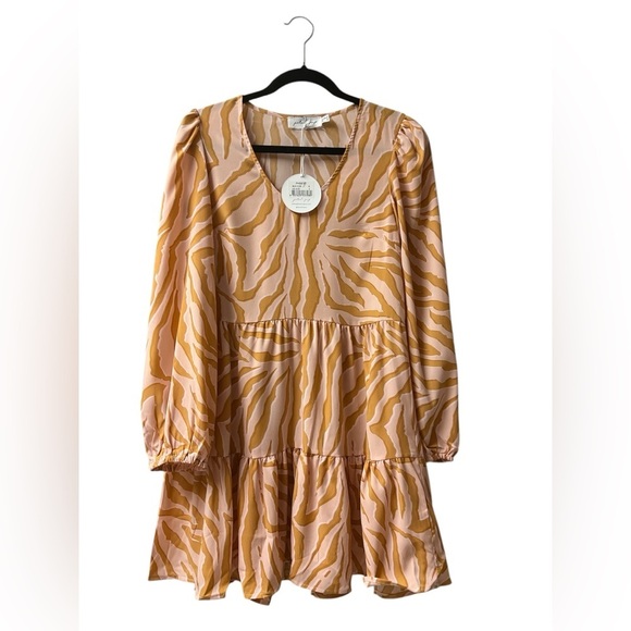 NWT Petal & Pup Rainy Dress - Orange Ruffled Wrap Sundress - Size 2 - 17” Chest - Picture 1 of 5